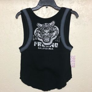 Free People Embroidered Moto Tank Top